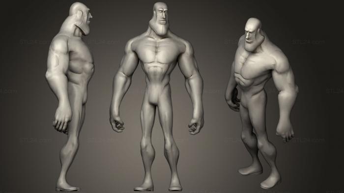 Статуэтки герои, монстры и демоны (Супергерой, STKM_1550) 3D модель для ЧПУ станка